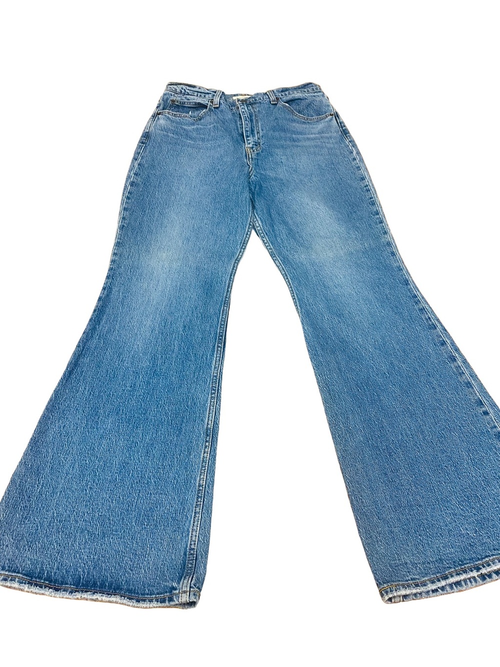 Levi's Premium Women's High Rise Flared Blue Medium Wash Denim Jeans 30